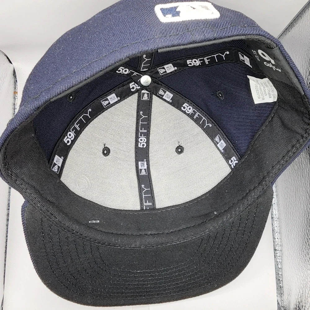 New Era 59FIFTY New York Yankees Fitted Hat Navy Blue Youth‎ Size 6 3/8 MLB Cap