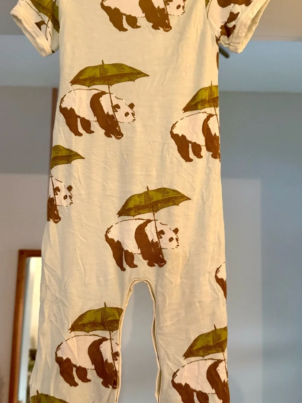 Milkbarn Bamboo Romper Panda Bear Sz 3-6 Months