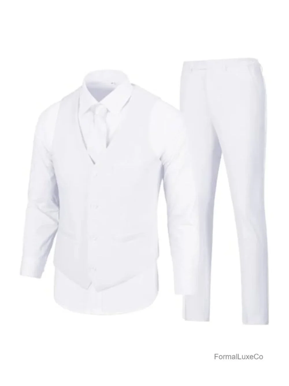 Slim Fit 2-Piece Men's Vest & Pants Suit Set for Wedding, Prom, Business