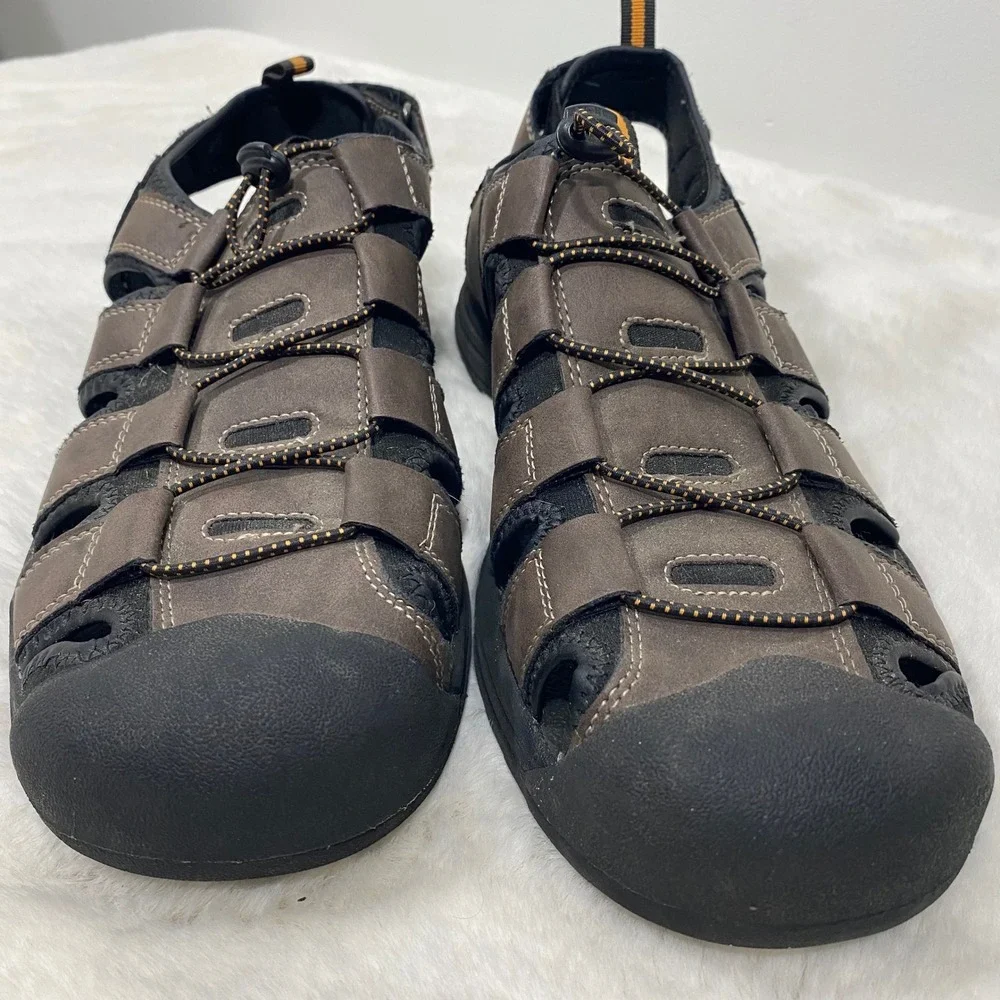 Field & Stream Mens Fisherman Sandals Brown Lace Up Outdoor Size 12‎