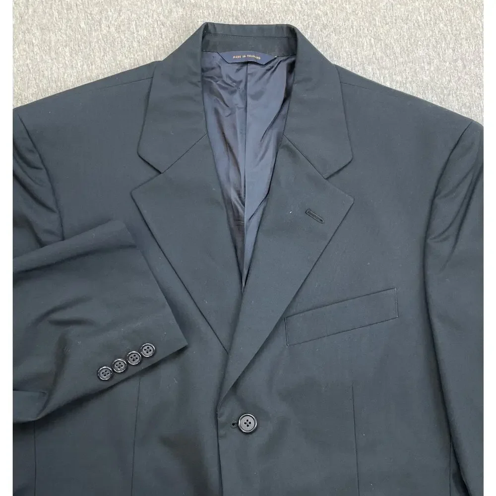 Brooks‎ Brothers Blazer Mens 38R Navy Blue Cotton Blend 3-Button Suit Jacket