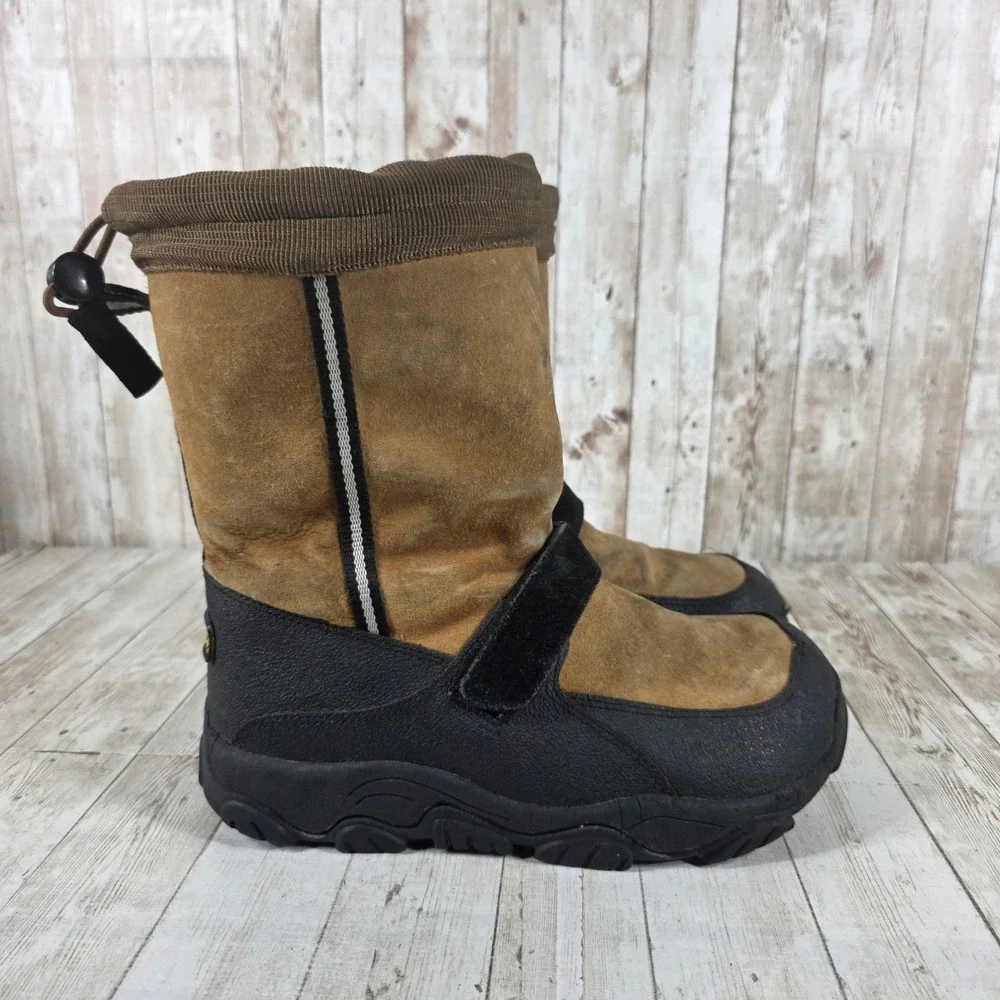 Cabelas Mens Winter Snow‎ Boots Tan Suede Shearling Lined 8M Waterproof Shell