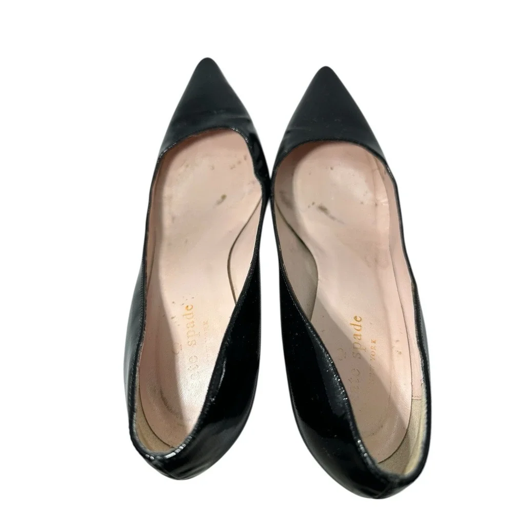 KATE SPADE NEW YORK  Women Black Patent Leather Heels Stilettos Italy 6.5 B $475