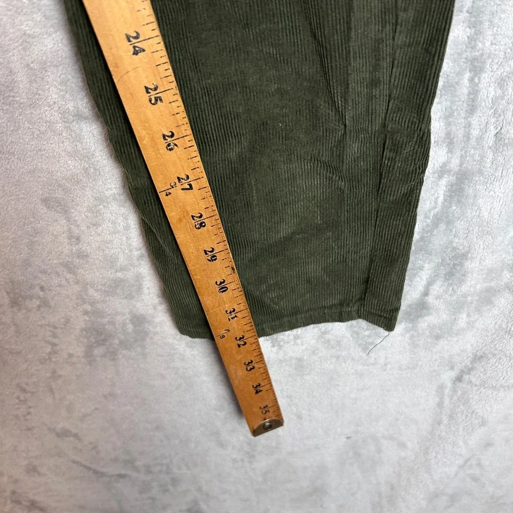 J.Crew Mens Slim Straight Corduroy Pants Olive Green 34x34 5-Pocket Casual