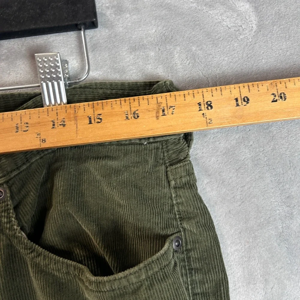 J.Crew Mens Slim Straight Corduroy Pants Olive Green 34x34 5-Pocket Casual