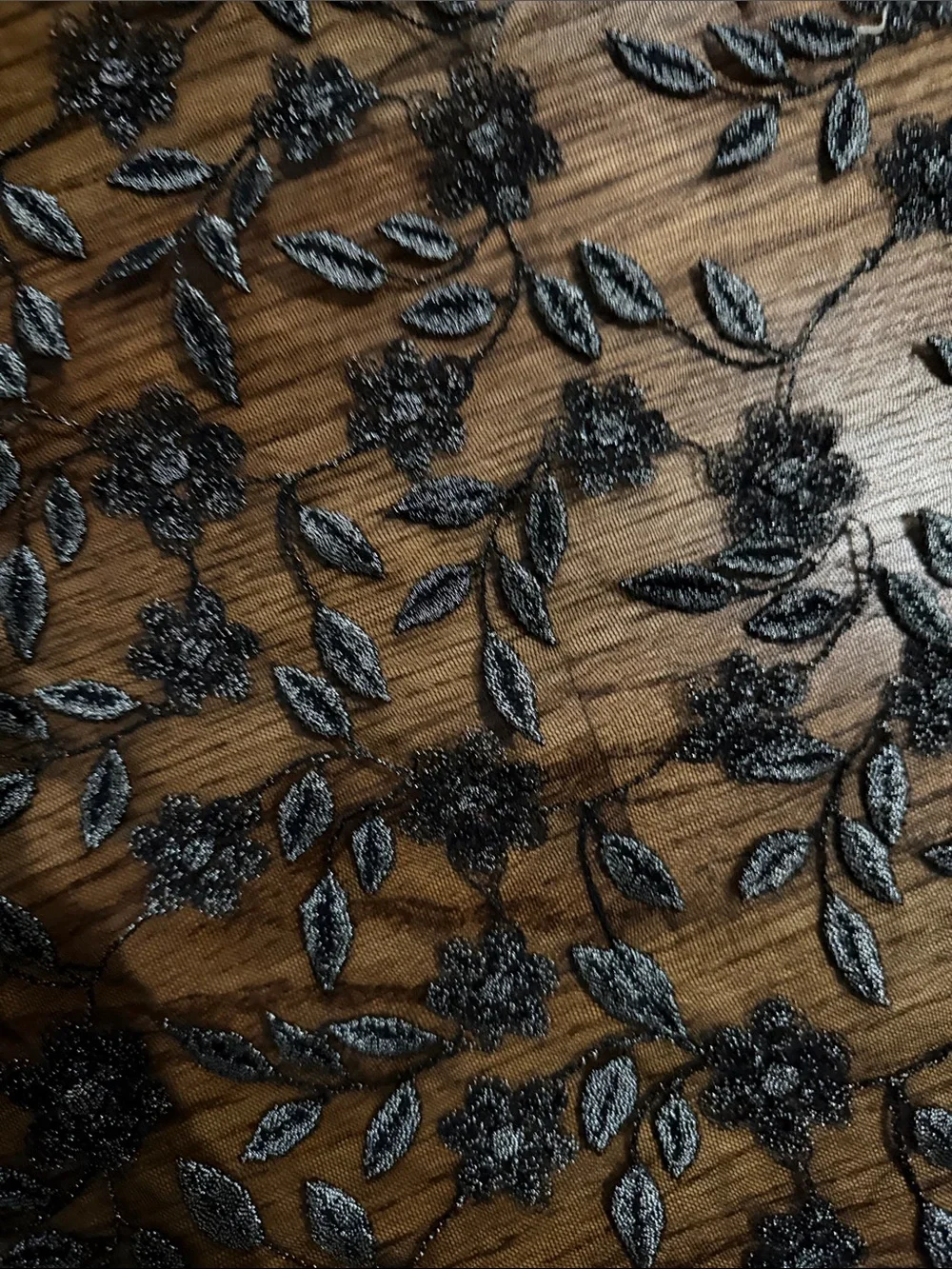 Sheer Black Embroidered Triangle Scarf Shawl with beading vintage