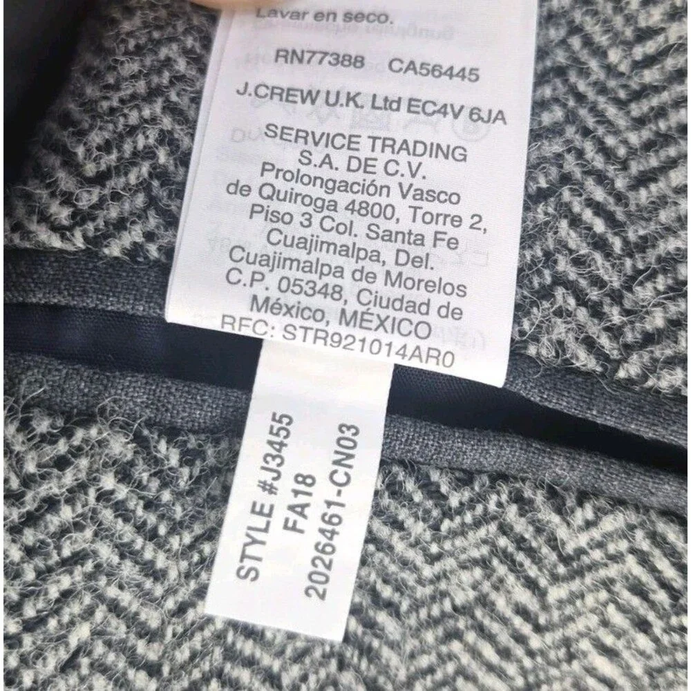 J. Crew Ludlow Sport Coat Men Sz 38R Moon Wool/Cotton Tweed Herringbone Classic