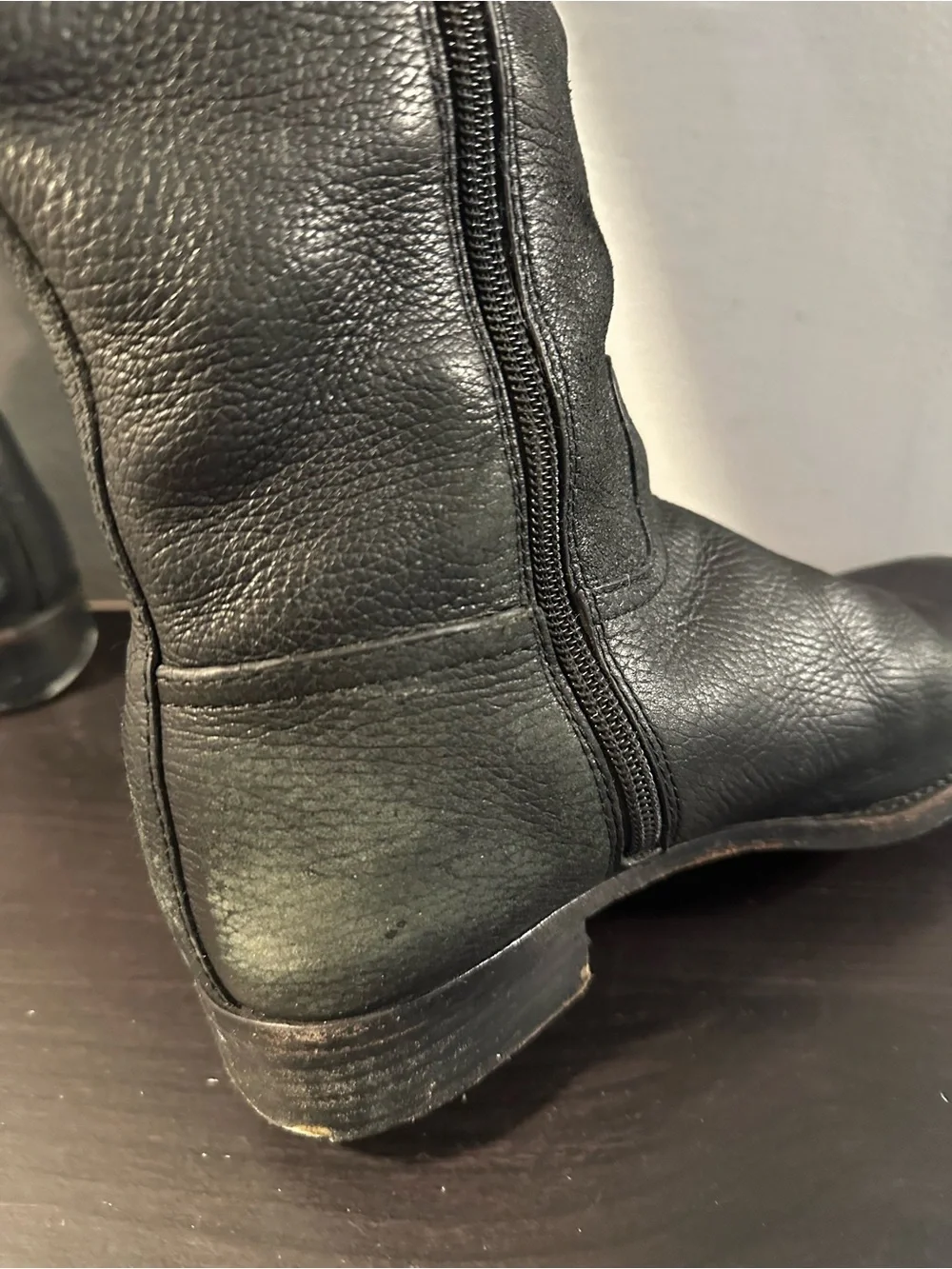 Tory Burch Black Leather Knee-High Logo Riding Boots