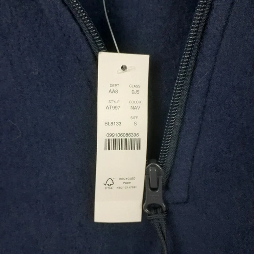 J‎ Crew Navy Nordic Half-Zip Pullover in Navy Sweater Fleece