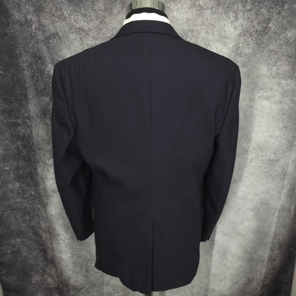 Hart Schaffner Max Gold Trumpeter‎ Blazer Jacket Mens 43R Blue Sports Coat Vent