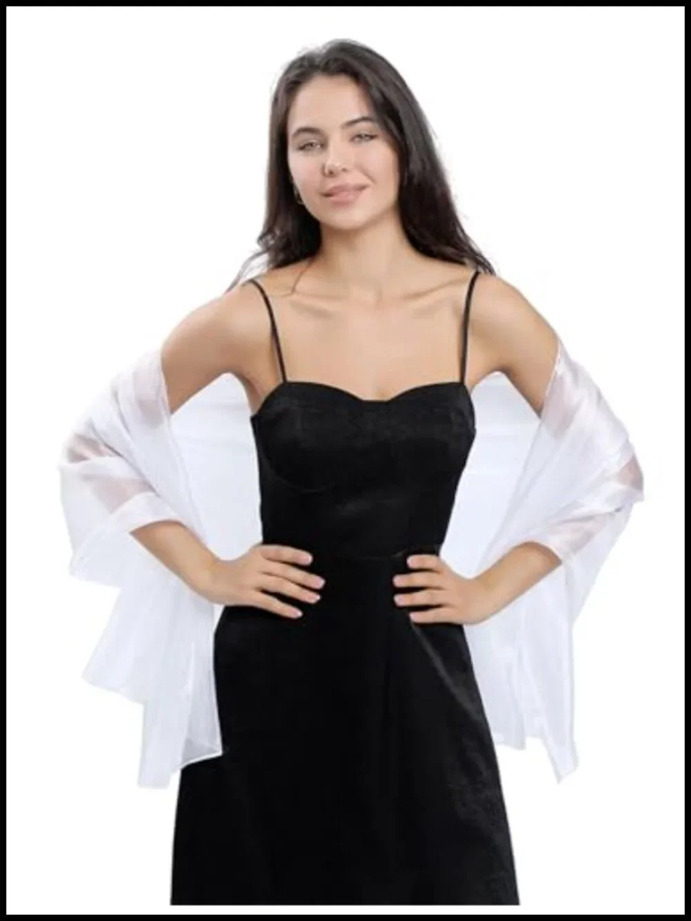 Sheer Silky Organza Shimmer Shawl Wrap for Evening Dresses Wedding Party