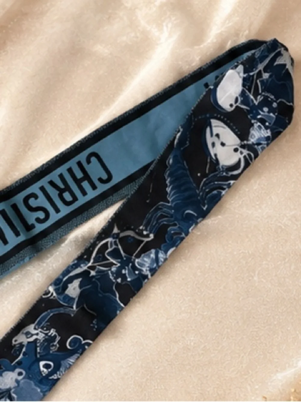 Blue Celestial Twilly Scarf | Hair Scarf | Neck Scarf | Designer Inspired