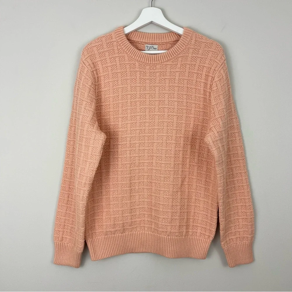 J. Crew Cotton Sweater in Checkered Stitch