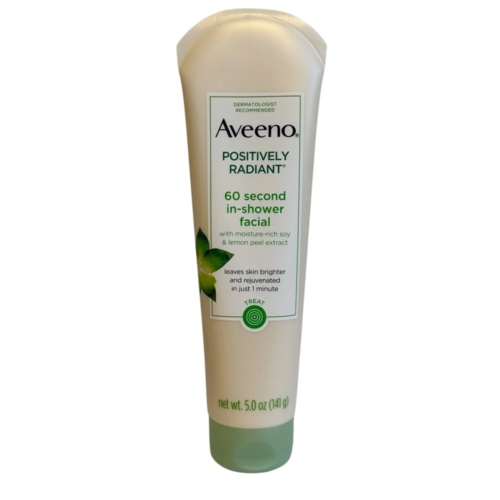 Aveeno Positively Radiant 60 Second In Shower Facial 5 oz New
