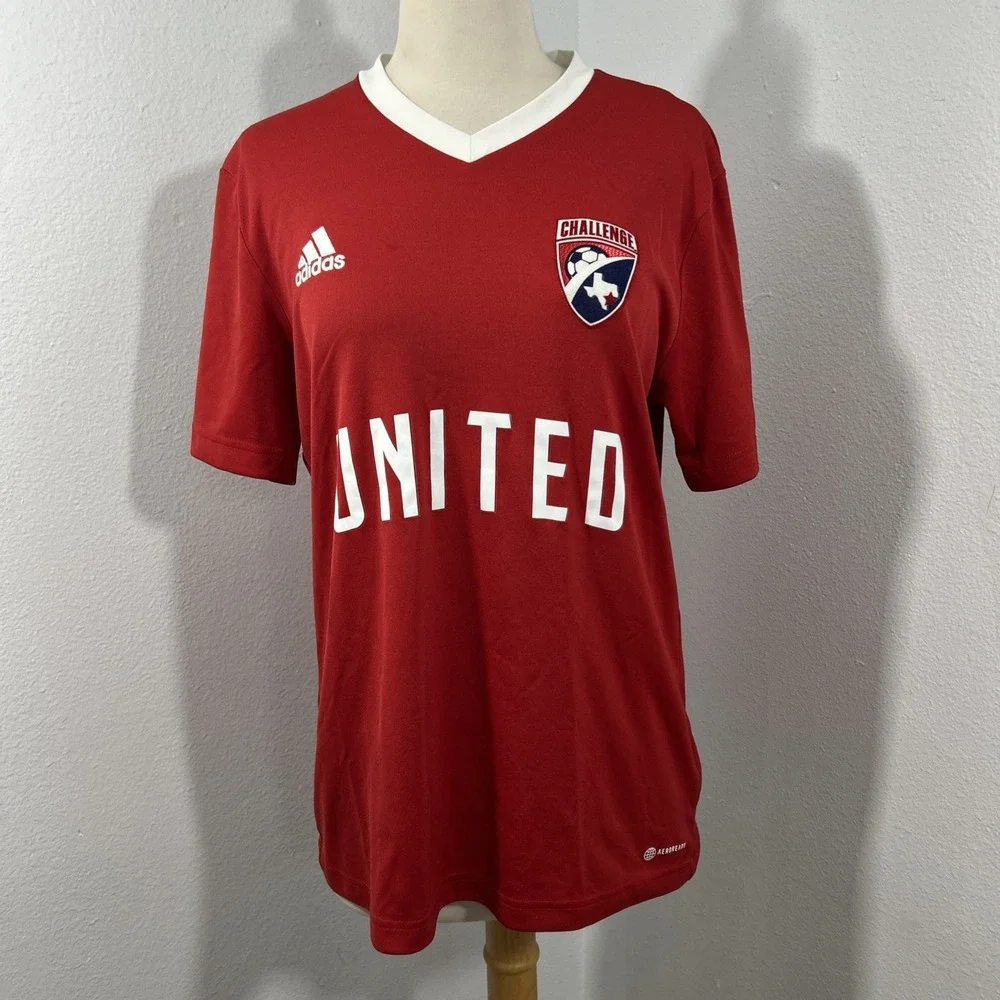 Adidas Soccer Jersey Shirt‎ Mens M Red United Challenge Training Athletic