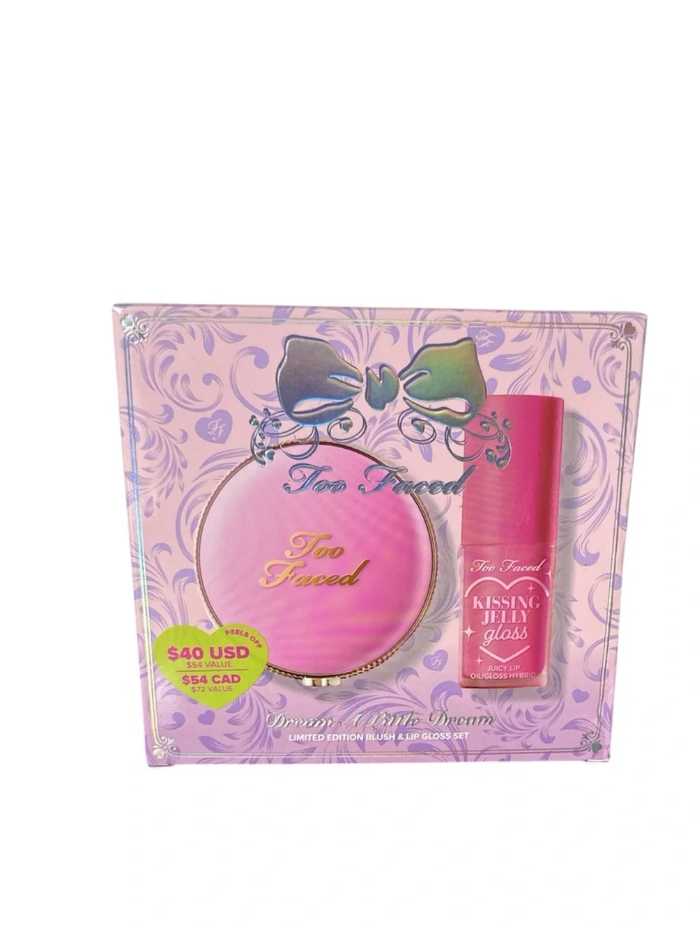 Too Faced Dream a Little Dream Lip Gloss/Blush Set-Pink Sherbert/Candy Cloud