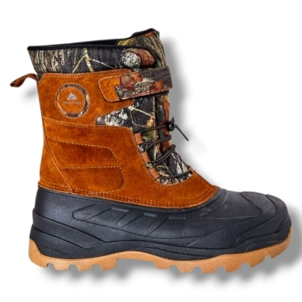 NWT Ozark Trail Mossy Oak Men's Pac Snow Boots w/ 3M Thinsulate & Suede Size 8