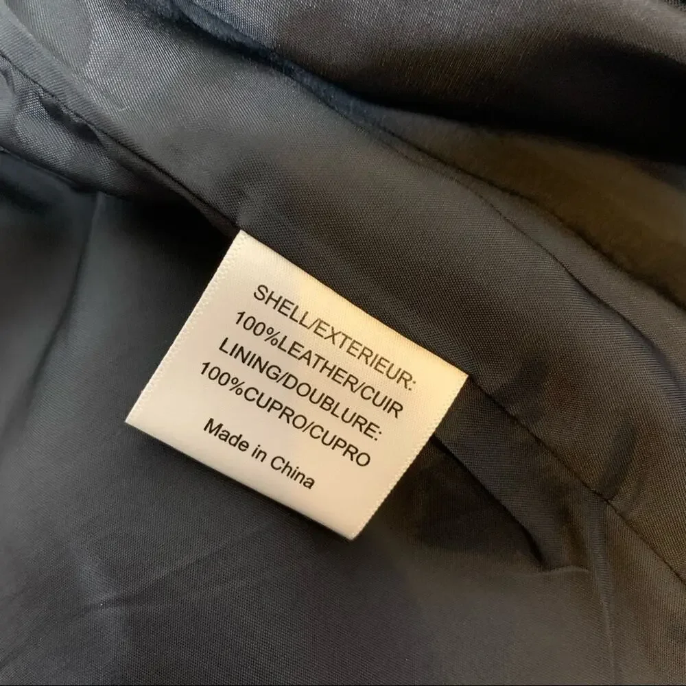Tory‎ Burch leather moto style jacket black sz 4
