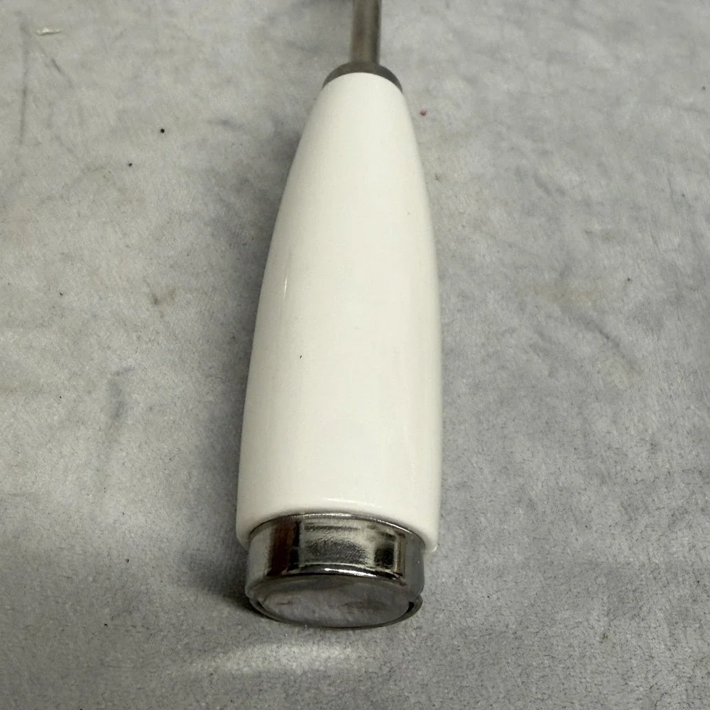 CorningWare Stainless‎ Steel Spatula White Plastic Handle Perforated Server