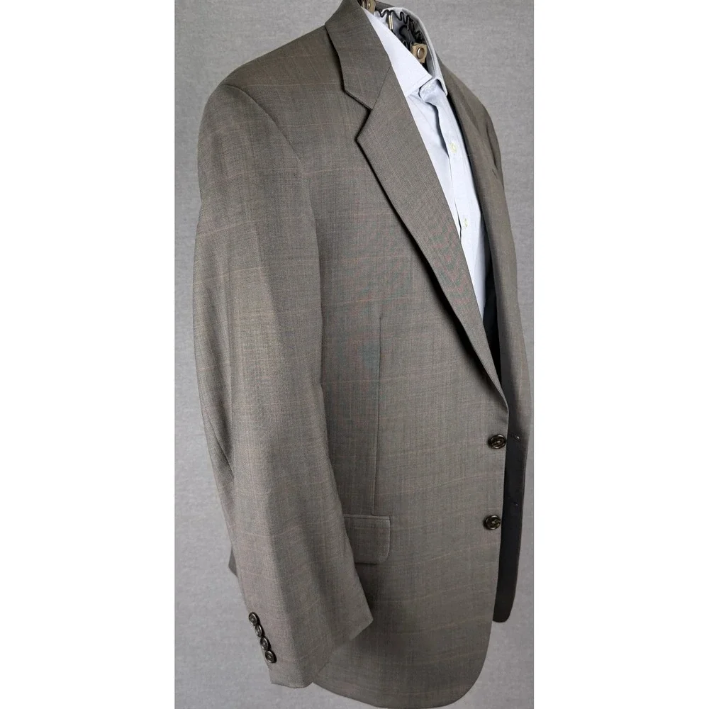 H Freeman & Son Mens 40L Blazer Grey Brown Glen Plaid Sport Coat Siegel's USA‎