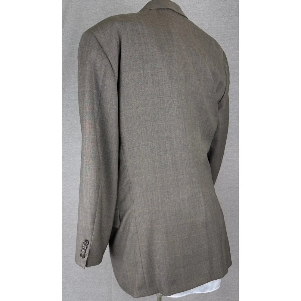 H Freeman & Son Mens 40L Blazer Grey Brown Glen Plaid Sport Coat Siegel's USA‎