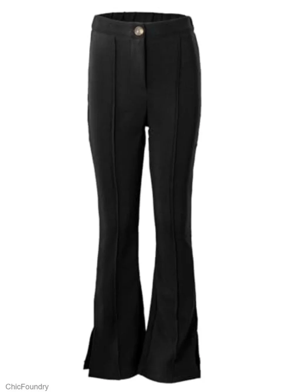 Girls Bell Bottom Pants School Uniform Flared Stretch Polyester