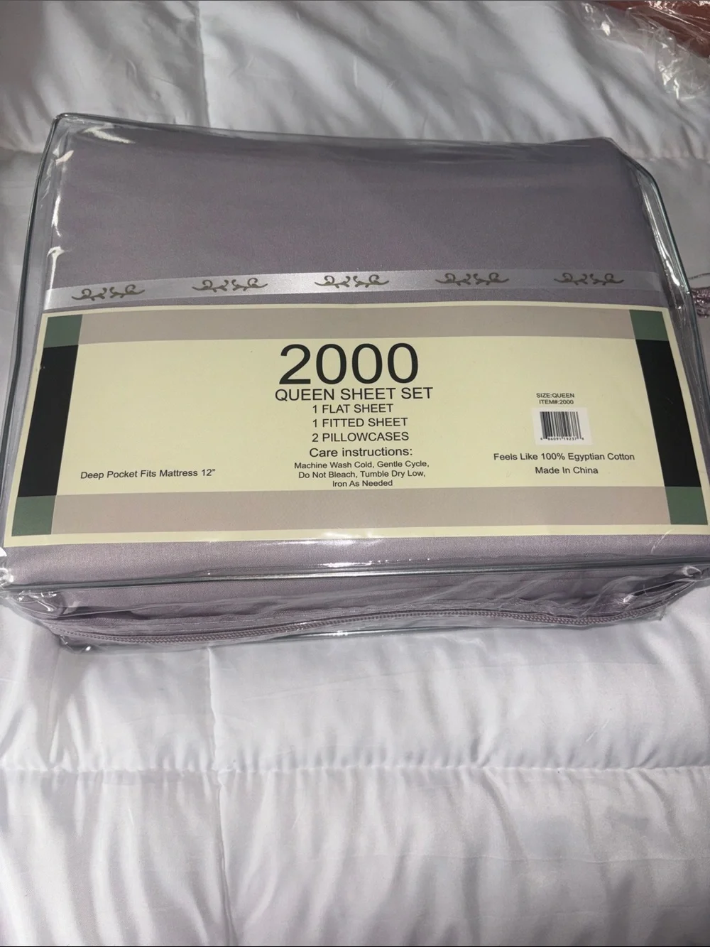 2000 Thread Wrinkle Free Lilac Sheet Set