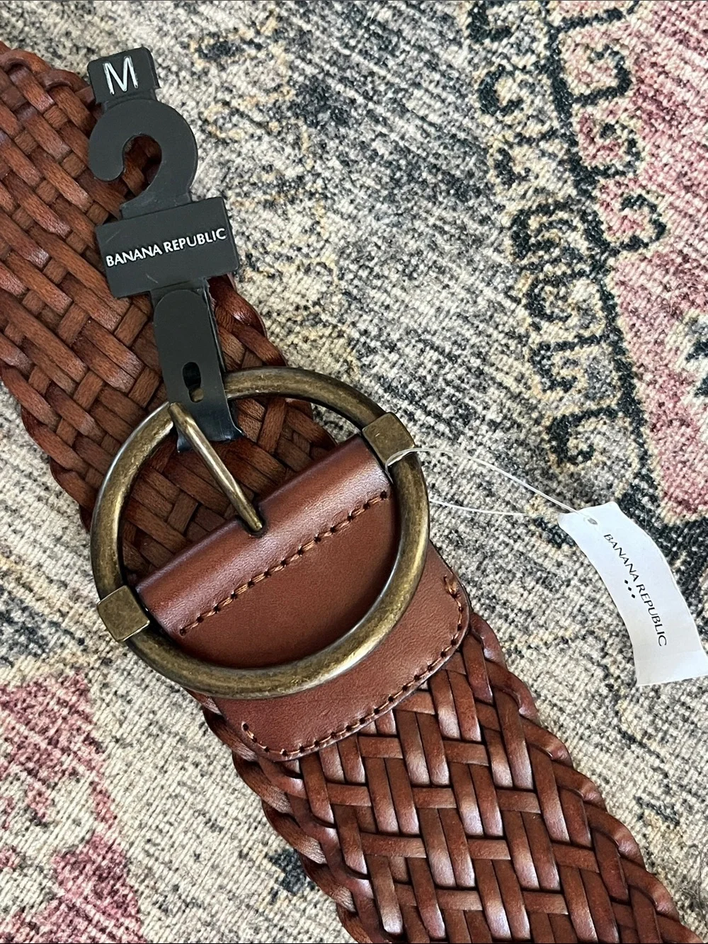 NWT Banana Republic Wide Braided Leather Belt - Brown