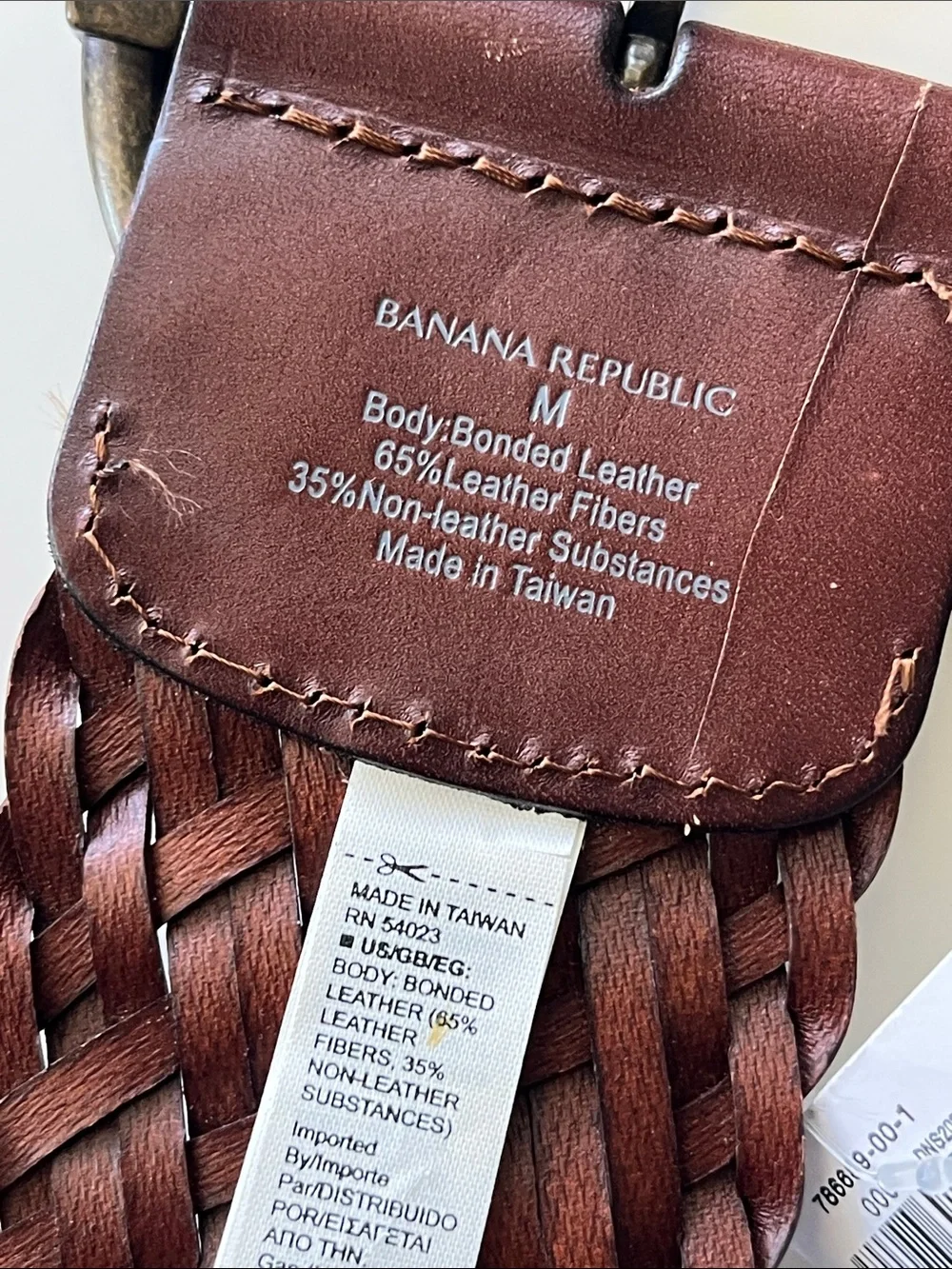 NWT Banana Republic Wide Braided Leather Belt - Brown