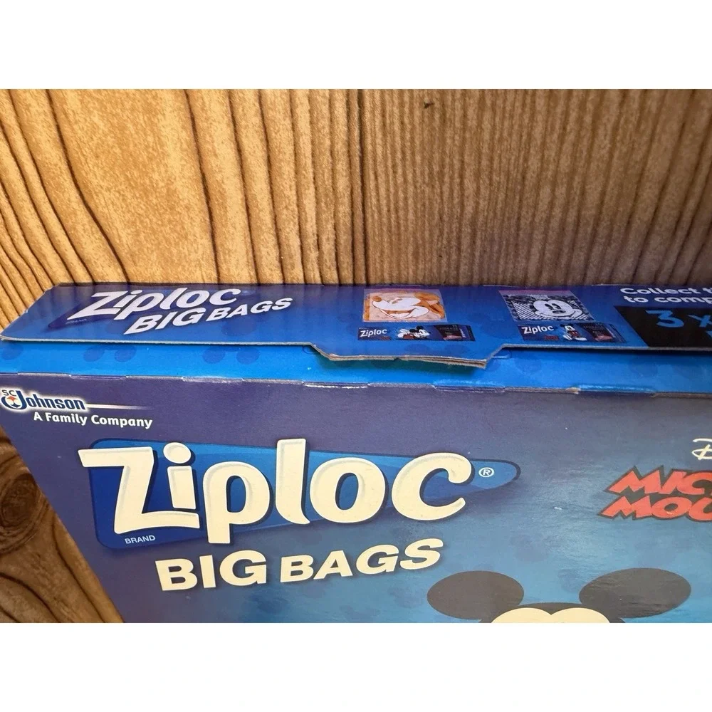New Ziploc Mickey Mouse 3 XL Big Bags Disney 10 Gallon X-Large Handle Stand Fill