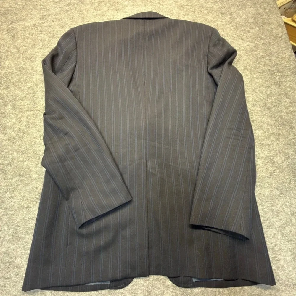 Dolce & Gabbana Suit Jacket Mens 52 (L) Pinstripe Virgin Wool Navy Blue Blazer