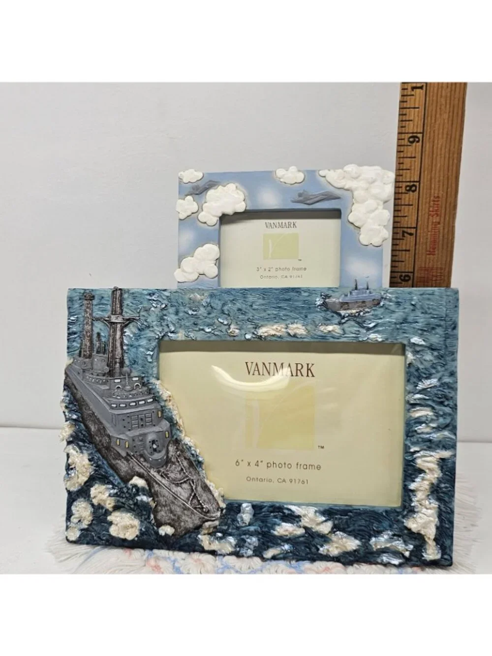 VANMARK 3D AMERICAN HEROES NAVY BATTLESHIP PHOTO FRAMES 6x4 3x2 **EUC