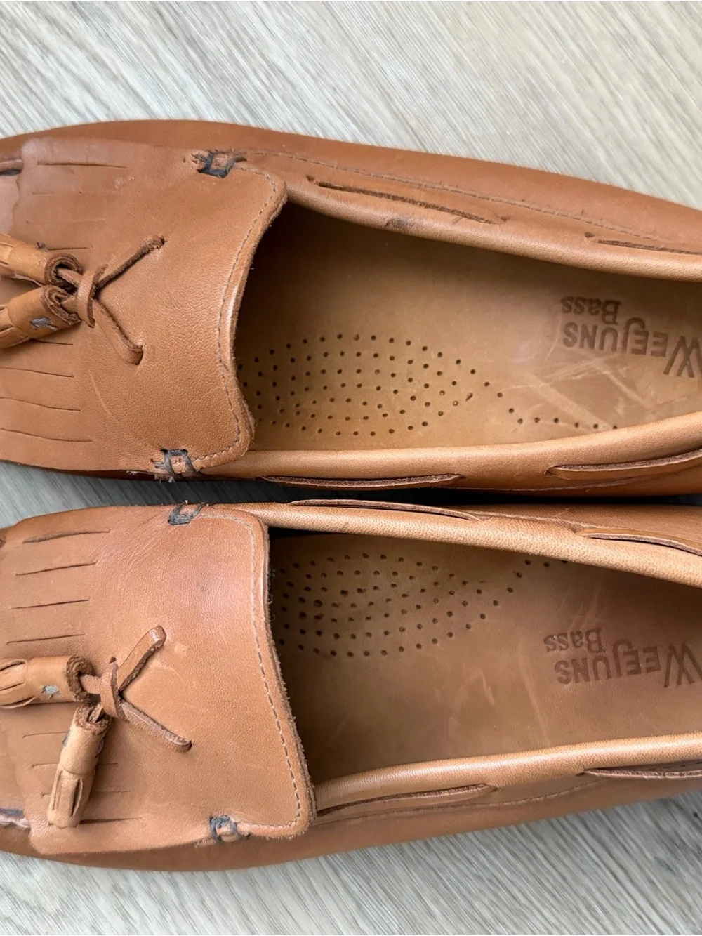 G.H. Bass & Co. Tassel Fringe Loafers in Cognac Brown