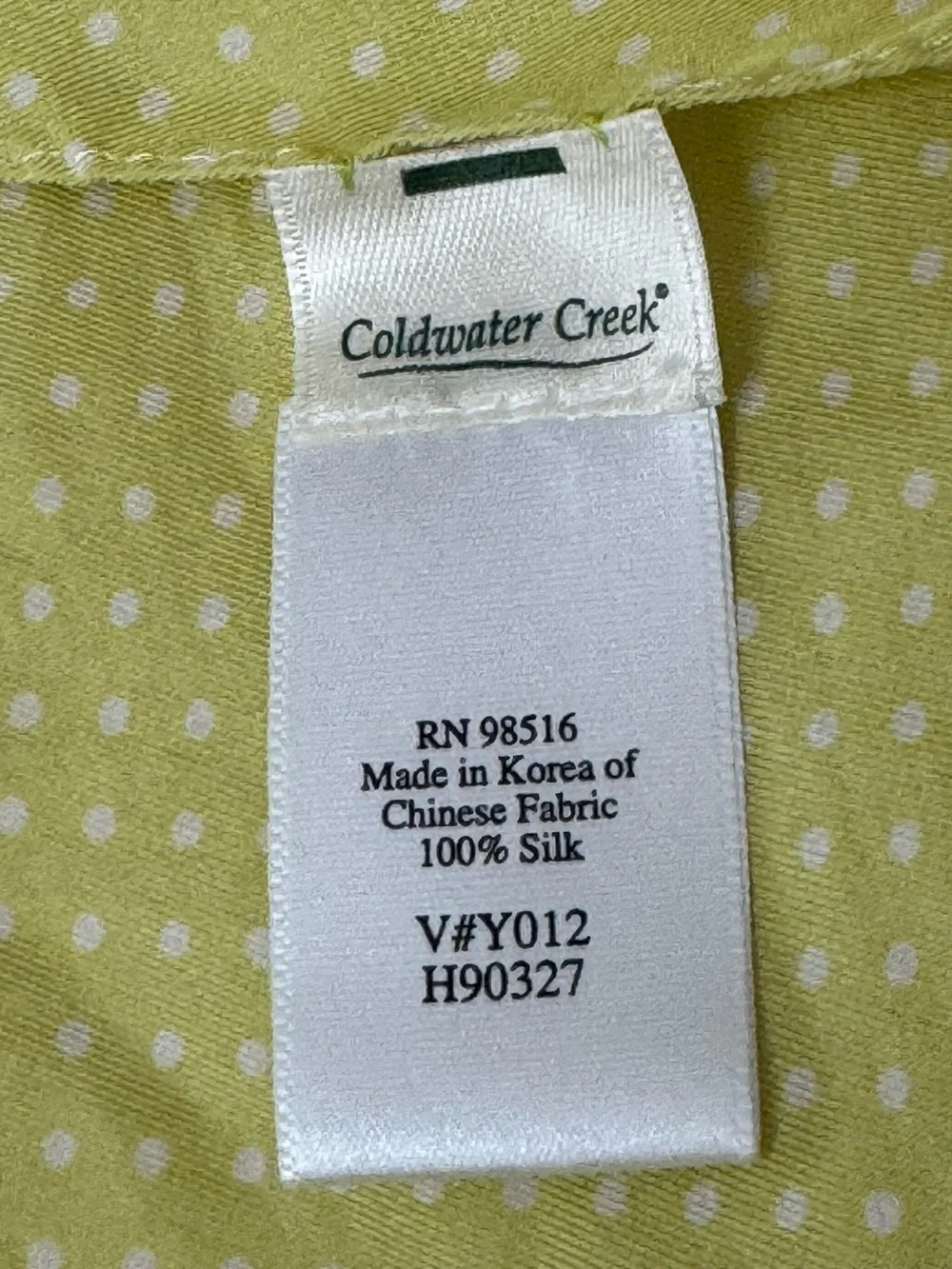 Coldwater Creek 100% silk
