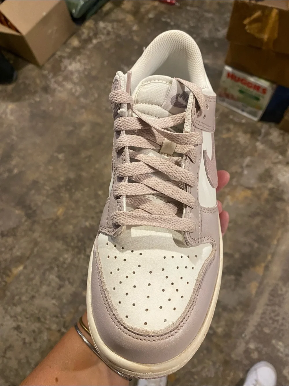 Nike Dunk Low Youth Sneakers in Lavender and White