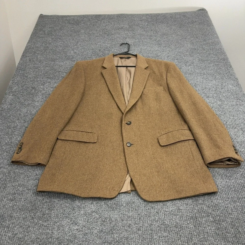 Jos A Bank‎ Blazer Mens 46L Tan Camelhair Two Button Sport Coat Professional
