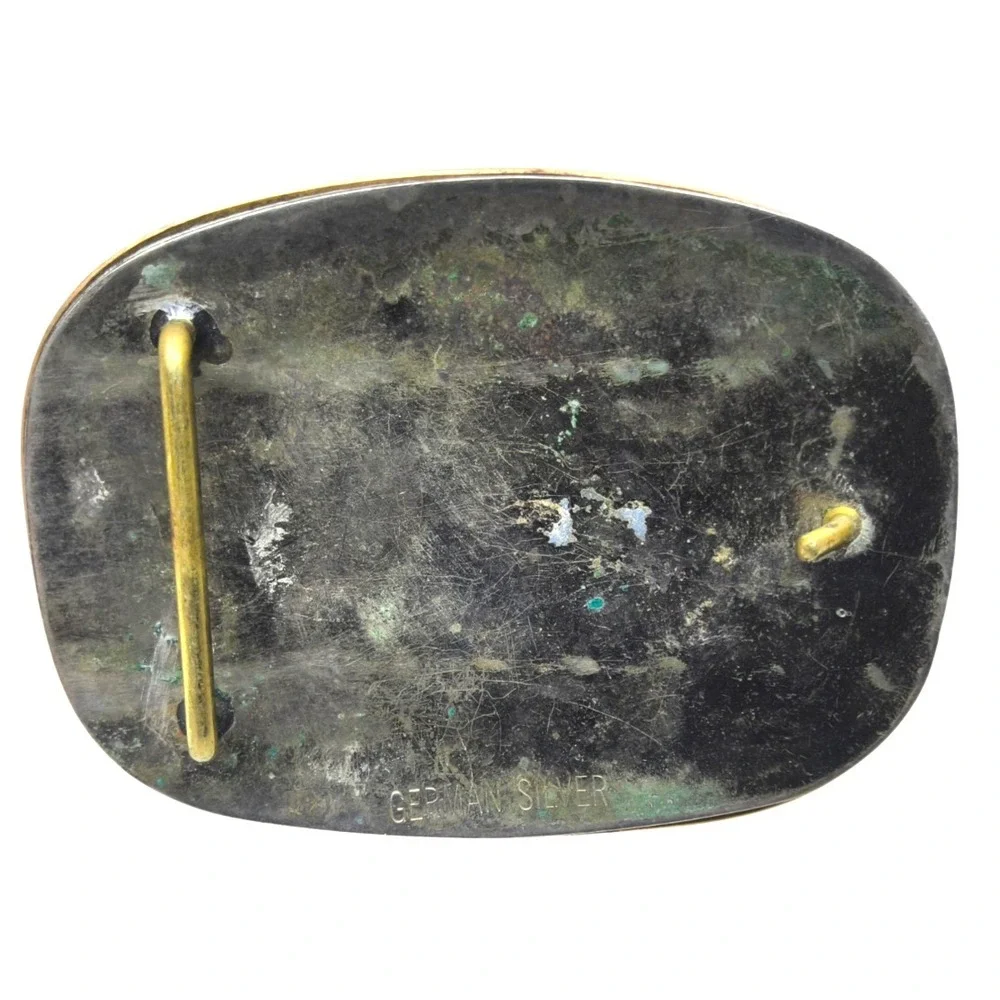 Vintage Nickel Silver Barrel Racing‎ Trophy Award Style Belt Buckle