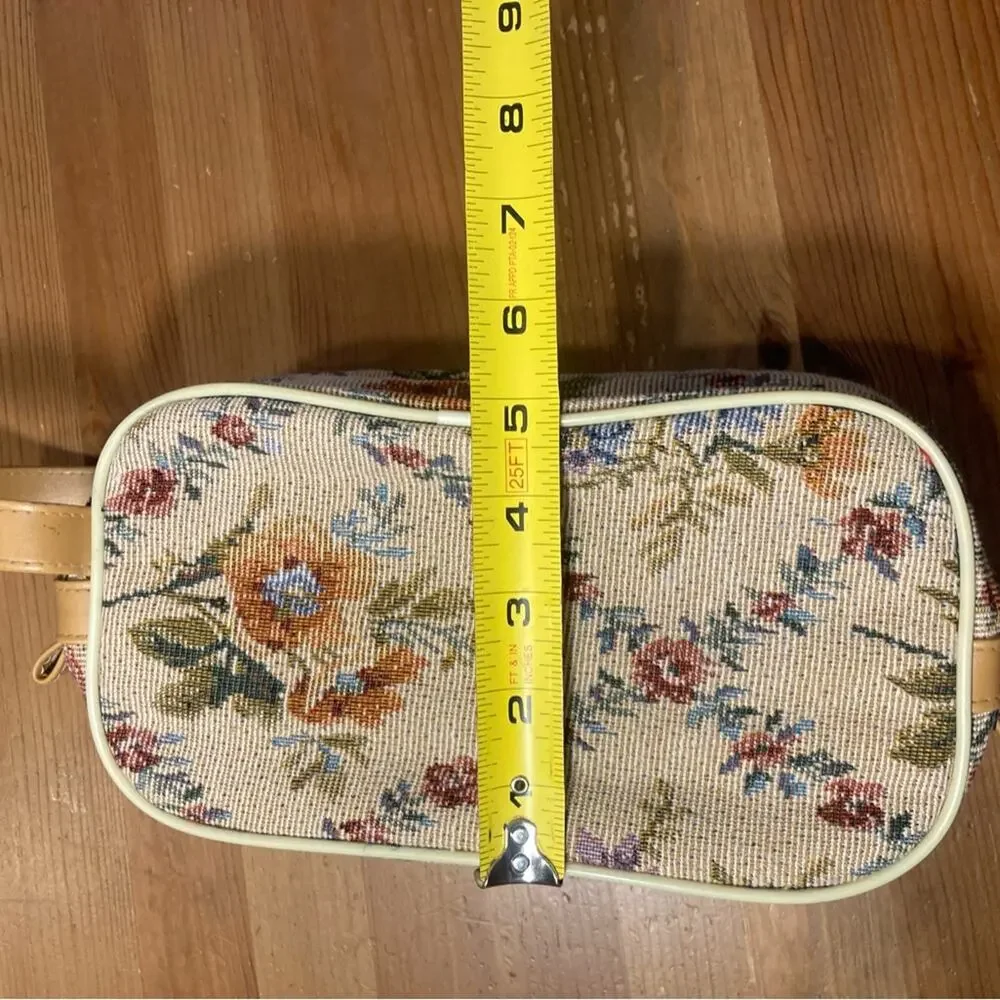 Vintage floral tapestry cosmetic or toiletry bag cottagecore grandmacore quaint