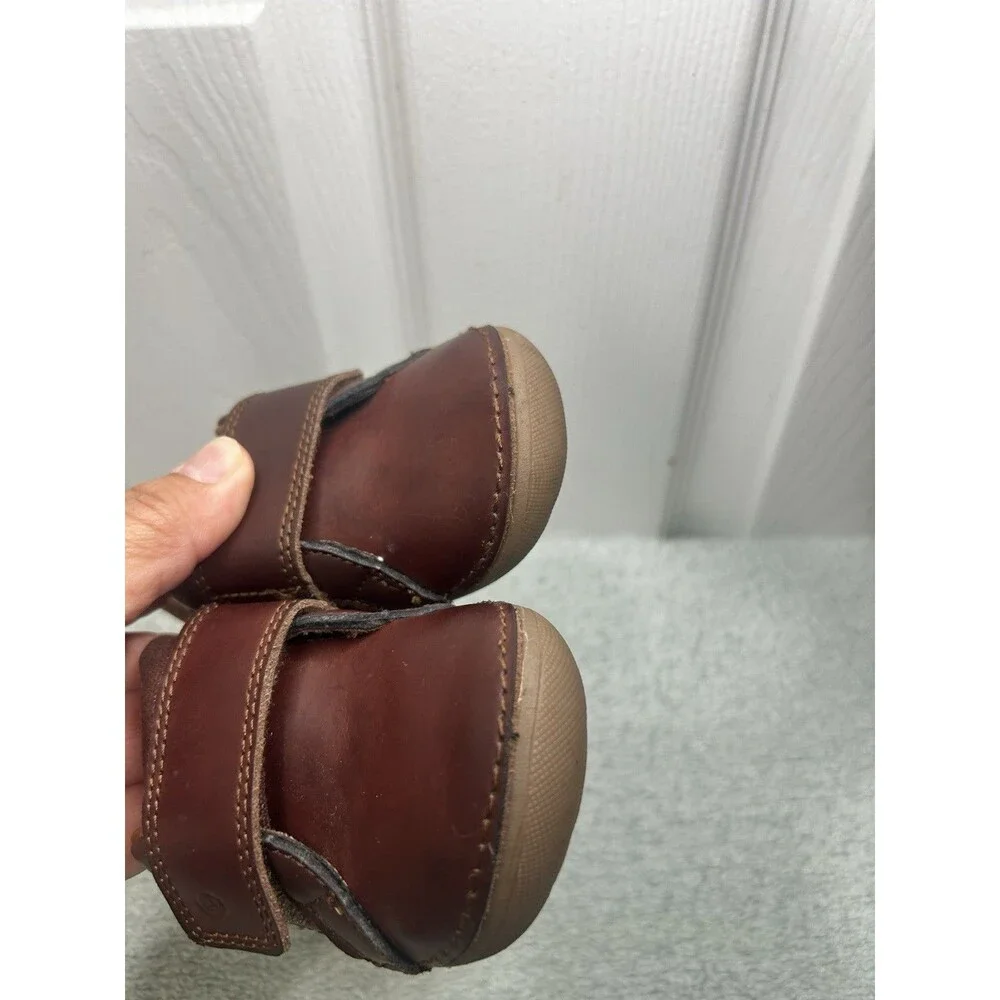 Stride Rite Toddler Boys Jodie Brown Leather Shoes Size 5M Hook & Loop