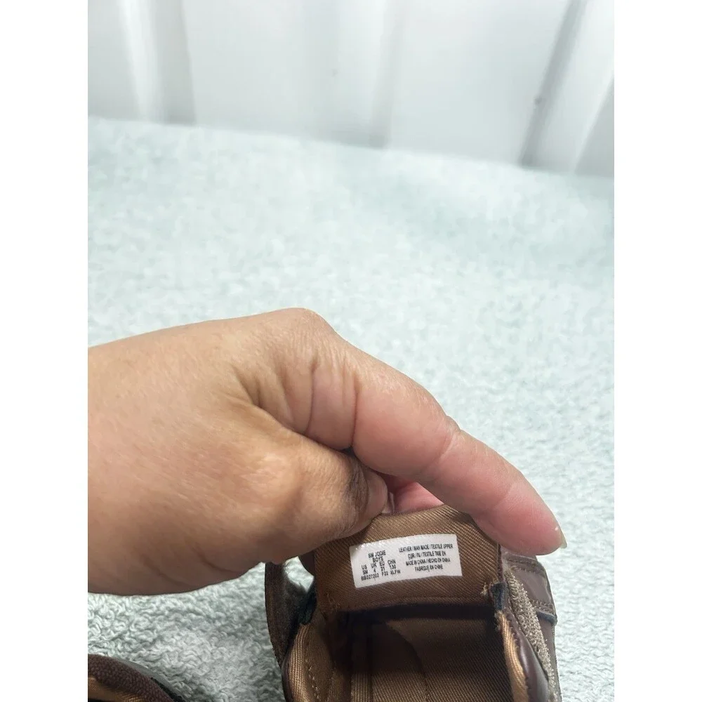 Stride Rite Toddler Boys Jodie Brown Leather Shoes Size 5M Hook & Loop