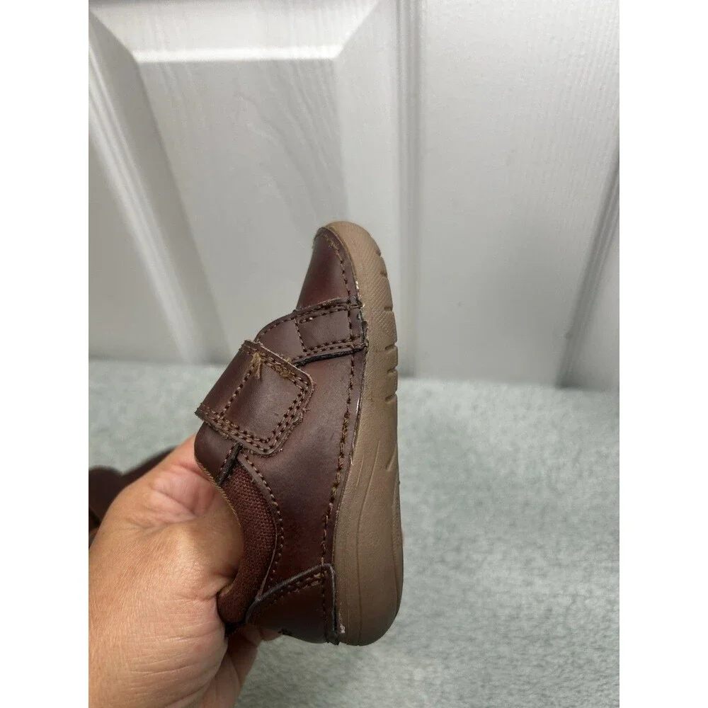Stride Rite Toddler Boys Jodie Brown Leather Shoes Size 5M Hook & Loop