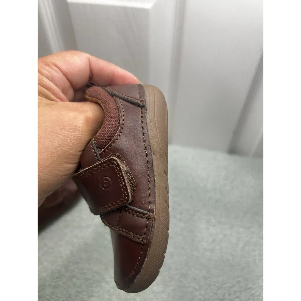 Stride Rite Toddler Boys Jodie Brown Leather Shoes Size 5M Hook & Loop