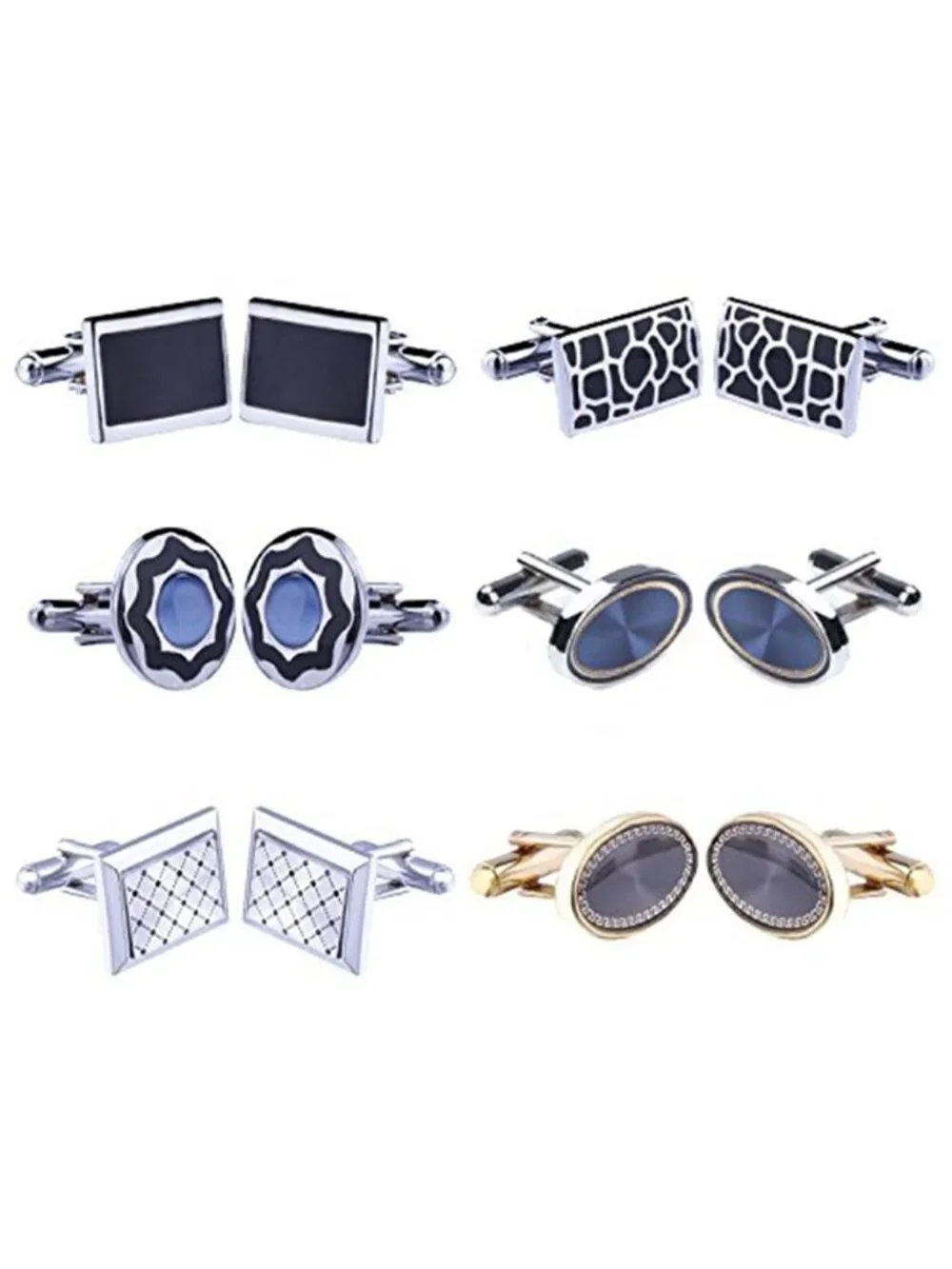 12 Pairs Men's Cufflinks Set with Elegant Box