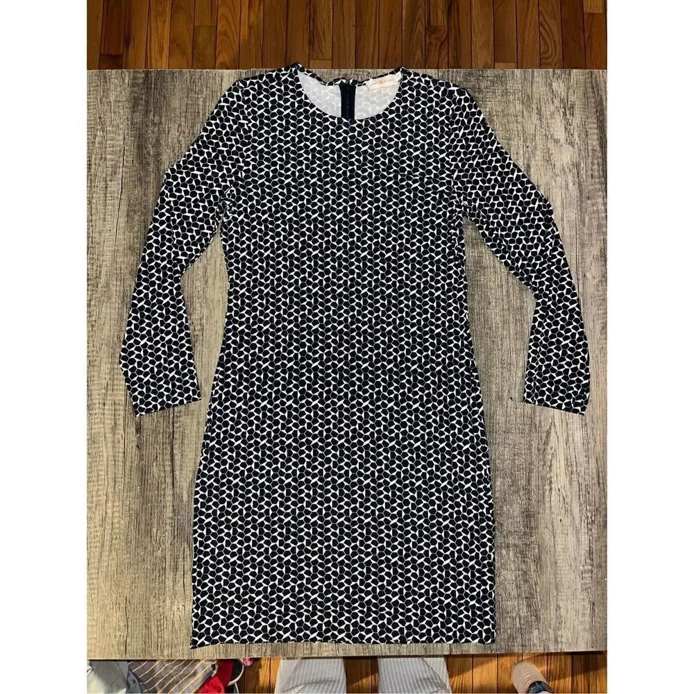 Tory Burch Terserra Navy White Geometric Print Dress Small