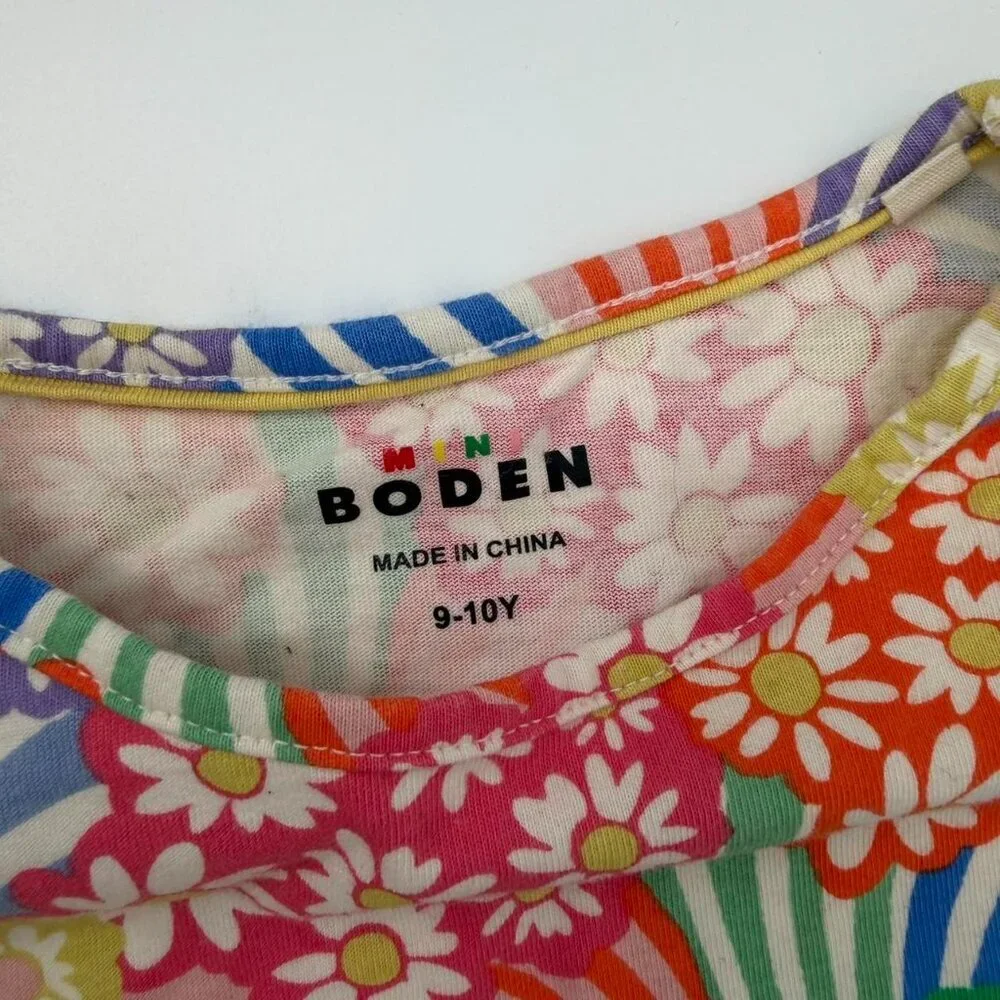 Mini Boden Colorful Flowers Dress Sz 9-10