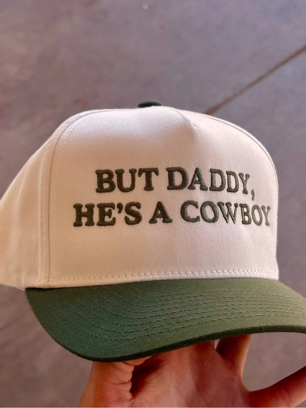 White and Green Trucker Hat with 