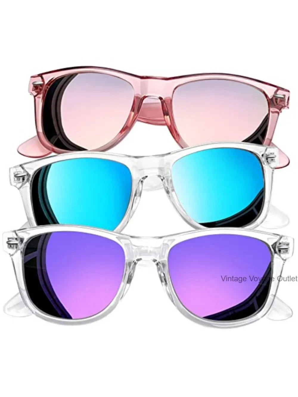 3 Pack Polarized Sunglasses UV400 Protection Square Frame Unisex Plastic