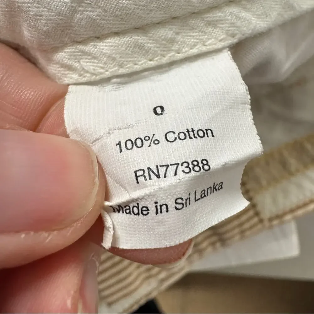 J Crew Tan White Stripe Seersucker Cropped Trouser Pants Womens 0 Beach Nautical