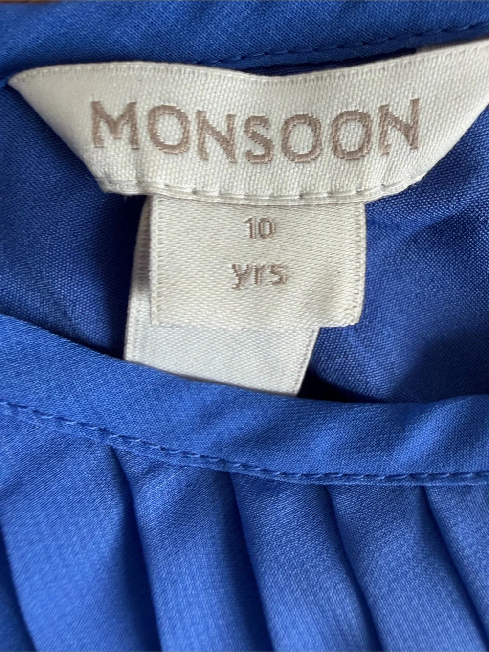 Monsoon Royal Blue/Multivolor Pleated Dress