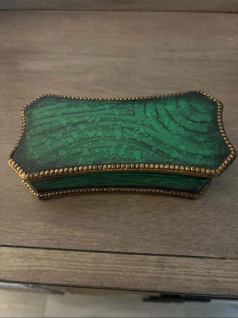 Green Gold-Trim Key & Card Holder - Decorative Organizer This is a Borghese Box.